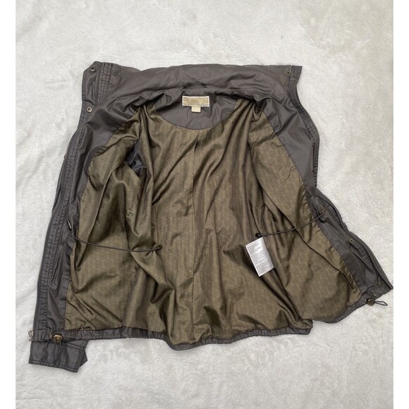 Michael Kors Field Jacket Women’s Size Small Gray Adjustable Waist Hooded - Picture 6 of 14